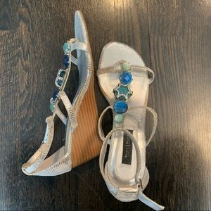 White House Black Market Size 6.5 Silver Sandals